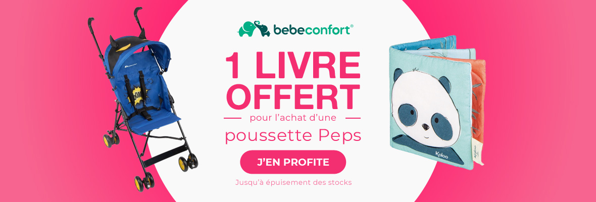 BebeConfort : Pour l'achat d'une poussette canne Fixe Peps, un livre d'éveil offert 