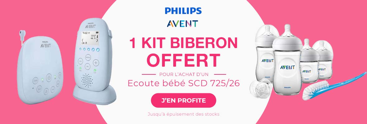 Philips Avent : un Ecoute-bébé DECT SCD725/26 = un kit biberon nouveau né offert