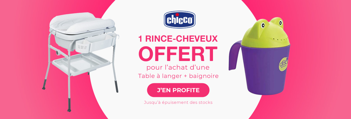 Chicco - Pour l'achat d'une table à langer avec baignoire Cuddle & Bubble, un rince cheveux offert 