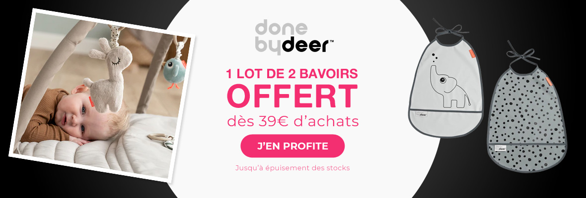 Done by Deer : Dès 39€ d'achat sur la maque un lot de 2 bavoirs offerts 