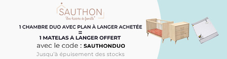 1 chambre duo Sauthon avec plan à langer = 1 matelas à langer Babyfan offert