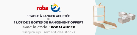 Roba : Une table à langer achetée = un lot de 3 boîtes de rangement offert