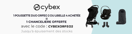 Cybex : Un pack poussette duo Orfeo 2 ou Libelle 4 acheté (poussette + cloud G) = une chancelière offerte