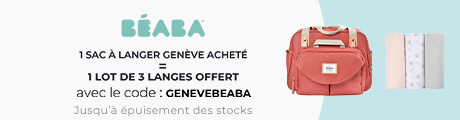 Béaba : Un sac à langer Genève acheté = un lot de langes offert
