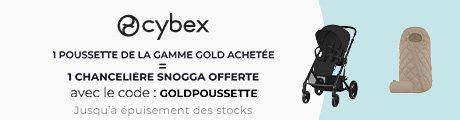 Cybex : Une poussette de la gamme Gold (Balios, Gazelle et Mélio) achetée = une chancelière Snogga offerte (coloris aléatoire)