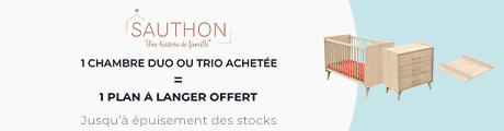 Sauthon : Une chambre duo ou trio achetée = un plan à langer offert