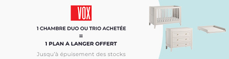 Vox : Une chambre duo ou trio achetée = un plan à langer offert