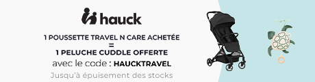 Hauck : Une poussette Travel achetée = Une peluche cuddle offert