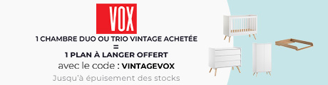 Vox : Chambre duo ou trio Vintage = Plan à langer offert