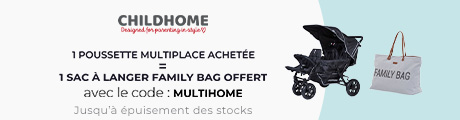 Childhome : Une poussette multiplace achetée = un sac à langer Family bag offert
