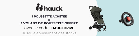 Hauck : Une poussette achetée = Un volant de poussette offert