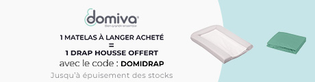 Domiva : Un matelas à langer acheté = Un drap housse offert
