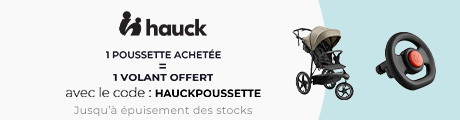 Hauck : Une poussette achetée = Un volant de poussette offert