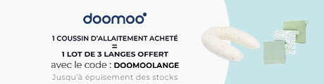 Doomoo : Pour l'achat d'un coussin d'allaitement = un lot de 3 langes offert