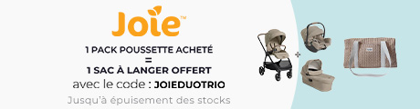 Joie : Pack poussette duo ou trio acheté = Un sac à langer offert