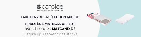 Candide : Un matelas de la sélection acheté = Un protège matelas Babymoov offert
