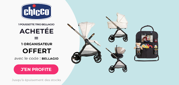 Chicco : 1 poussette trio Bellagio acheté = 1 organisateur offert