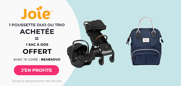 Joie : 1 poussette duo/trio acheté = 1 sac à dos Béaba offert