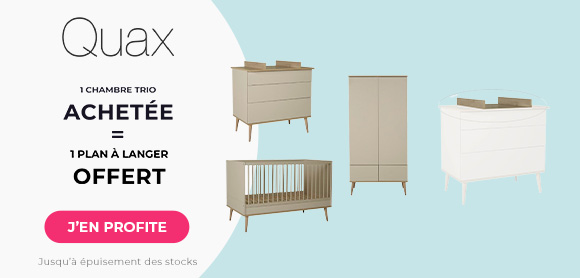 Quax : Une chambre trio achetée = 1 plan à langer offert