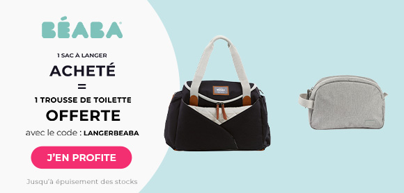 Béaba : Un sac à langer acheté = une trousse de toilette offerte