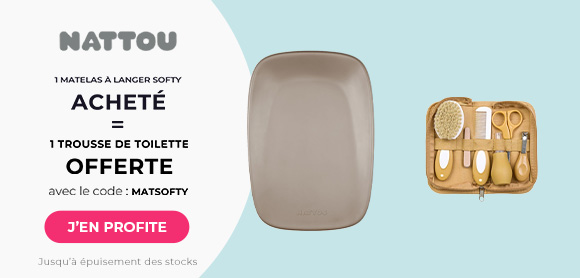 Nattou : Un matelas softy Nattou = une trousse de toilette offerte
