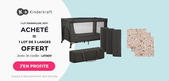 Kinderkraft : Un Lit parapluie Joy² de la sélection = un lot de 3 langes Flower fairies