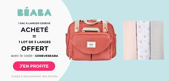 Béaba : Un sac à langer Genève acheté = un lot de langes offert