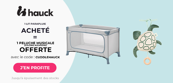 Hauck : Un lit parapluie acheté = 1 peluche musicale cuddle offerte (aléatoire)