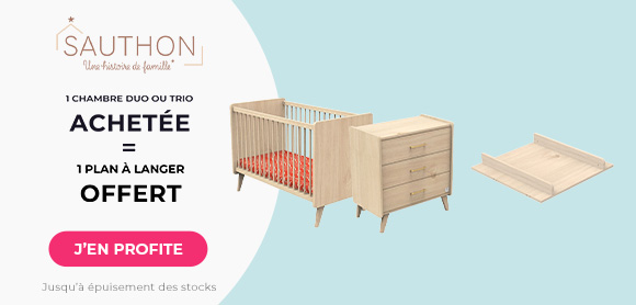 Sauthon : Une chambre duo ou trio achetée = un plan à langer offert