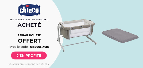 Un lit cododo NextMe Magic Evo acheté = un drap housse gris bio offert