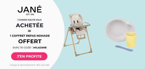 Une chaise haute Mila achetée = un coffret repas nomade offert