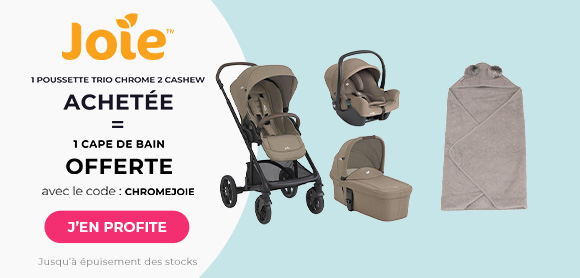 Un trio Joie Chrome Cashew acheté = un cape de Bain Koala Gris Eco Eponge