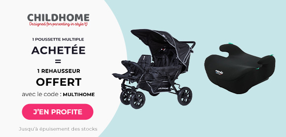 Une poussette multiple = 1 rehausseur i-Size Bubble noir offert