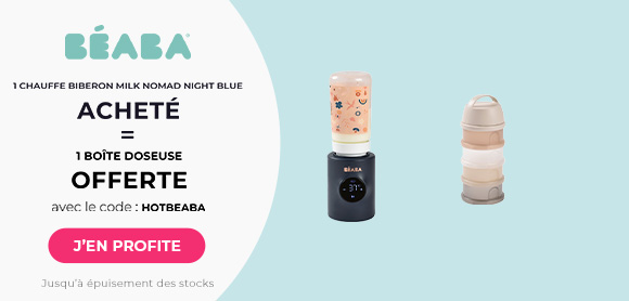 Béaba : Un chauffe biberon Milk Nomad Night Blue acheté = Une boîte doseuse offerte