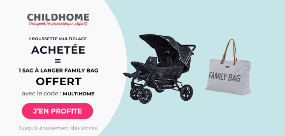Childhome : Une poussette multiplace achetée = Un sac à langer Family bag offert