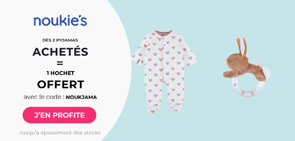 Noukie's : Deux pyjamas achetés = Un hochet offert