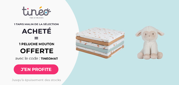 Tinéo : Un tapis malin de la sélection acheté = Une peluche mouton offerte 