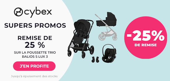 Cybex : 25% de remise sur la poussette trio Balios S Lux 3 + Siège auto Cloud G i-Size + Nacelle