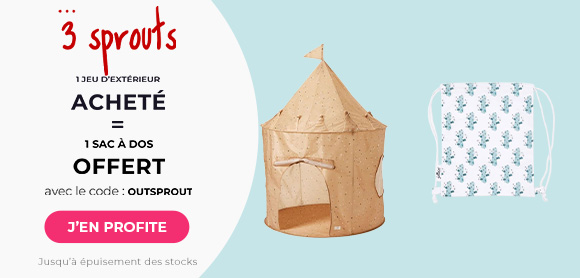 3 sprouts : Un jeu d'extérieur acheté = un sac à dos offert