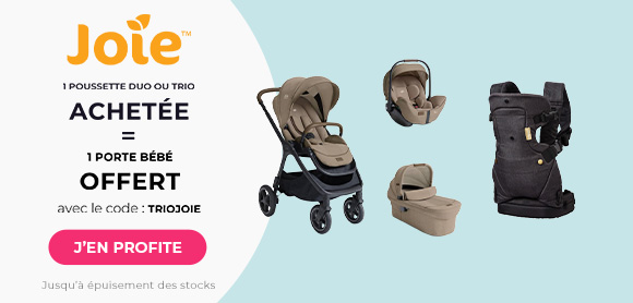 Joie : Une poussette duo ou trio acheté = un porte bébé offert