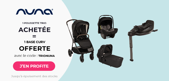 Nuna : une poussette trio achetée = Une Base CURV offerte 