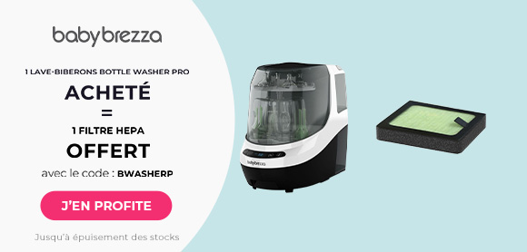 Babybrezza : Un lave biberon Bottle Washer Pro acheté = Un lot de Filtre HEPA offert
