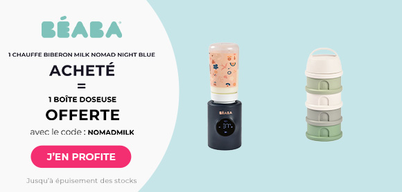 Béaba : Un chauffe-biberon Milk Nomad Night Blue achetée = une boîte doseuse offerte