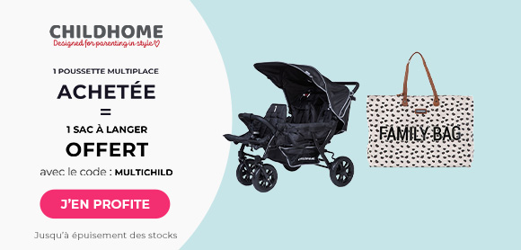 Childhome : Une poussette multiplaces achetée = un sac à langer Family Bag offert