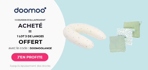 Doomoo : Pour l'achat d'un coussin d'allaitement = un lot de 3 langes offert