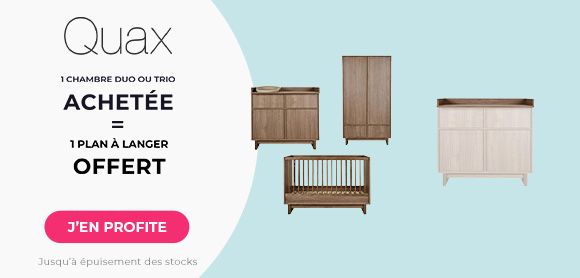 Quax : Dès l'achat d'une chambre duo ou trio = 1 plan à langer offert 