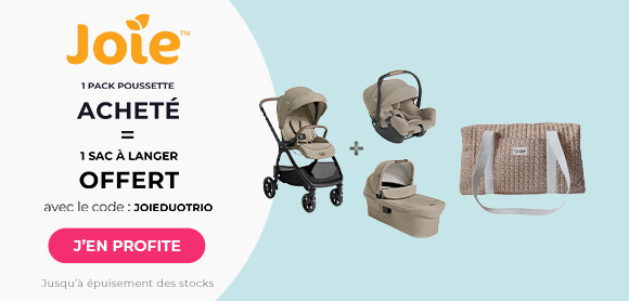 Joie : Pack poussette duo ou trio acheté = Un sac à langer offert