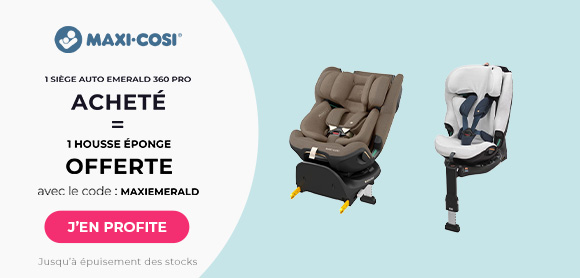 Maxi cosi : Un siège auto Emerald 360 Pro acheté = une housse en éponge offerte