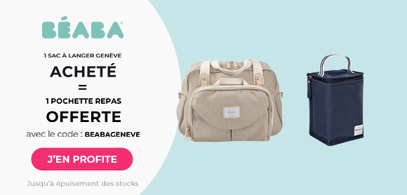 Béaba : Un sac à langer Genève acheté = une pochette repas isotherme offerte