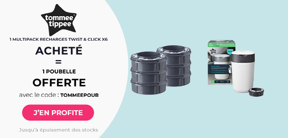 Tommee Tippee : Une recharge de 6 achetée = Une poubelle offerte